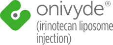 Logo for ONIVYDE® (irinotecan liposome injection) for treatment of adult patients with metastatic pancreatic ductal adenocarcinoma.