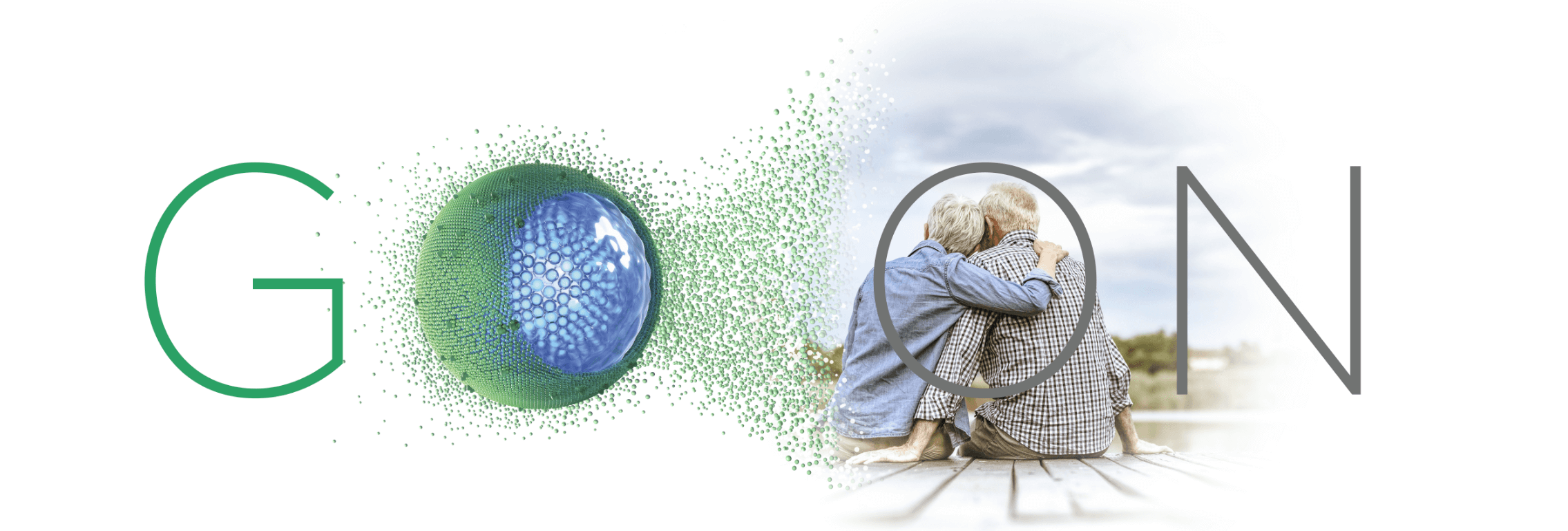 The ONIVYDE® (irinotecan liposome injection) GO ON campaign shows an illustrated ONIVYDE liposome dissolving into photography of a couple affected by metastatic pancreatic cancer