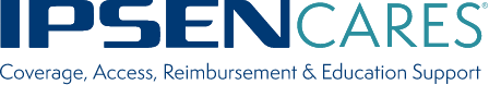 Logo for IPSEN CARES® (Coverage, Access, Reimbursement & Education Support)